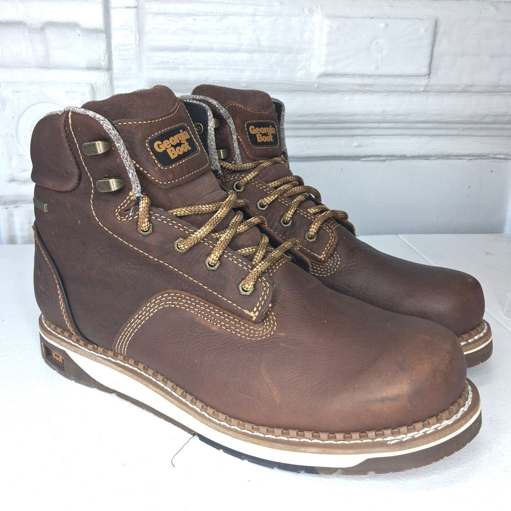Georgia Boot AMP Wedge Waterproof Work Boots 14W Wide